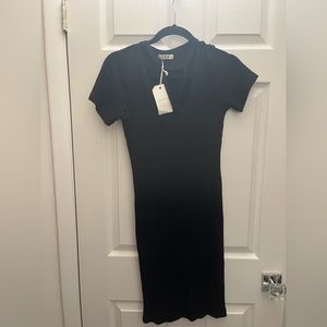 LNA Black shirt sleeve dress